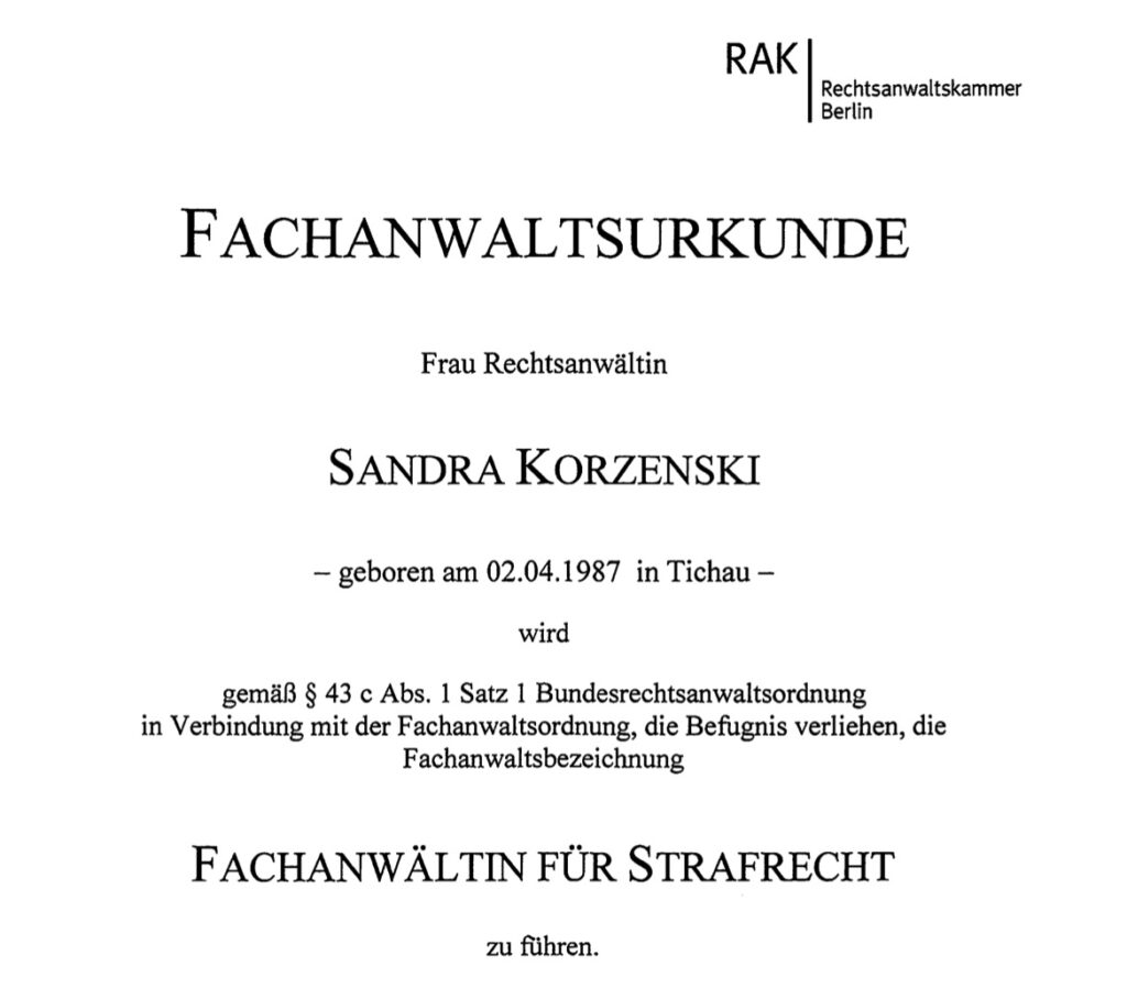 Urkunde-Fachanwalt-für-Strafrecht-Rechtsanwalt